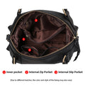 Aidrani  New women's retro handbag, large capacity Boston bag, made of cowhide material, black