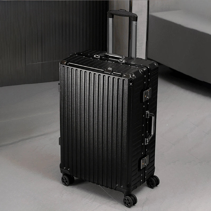 Trolley Luggage 20 24 26 28" Aluminum Frame Rolling Luggage Case USB Travel Suitcase on Wheels Combination Lock Carry on Luggage