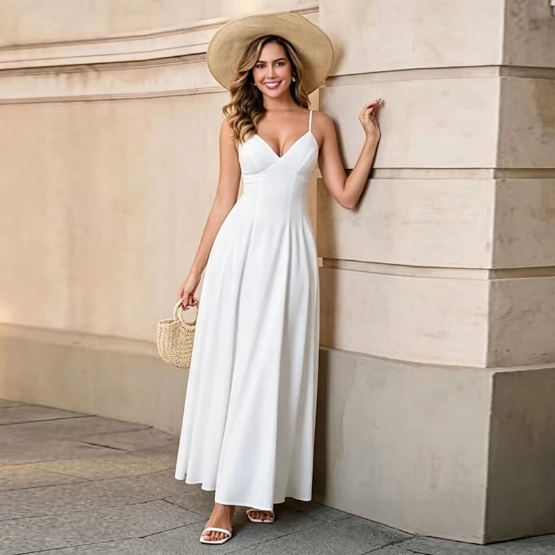 New Elegant Dress Spaghetti Strap Backless Corset Long | SAMAG