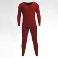 Men's Thermal Underwear Set, Fleece-Lined and Thickened, Basic Seamless Cotton Base Layer Top and Bottom for Autumn and Winter