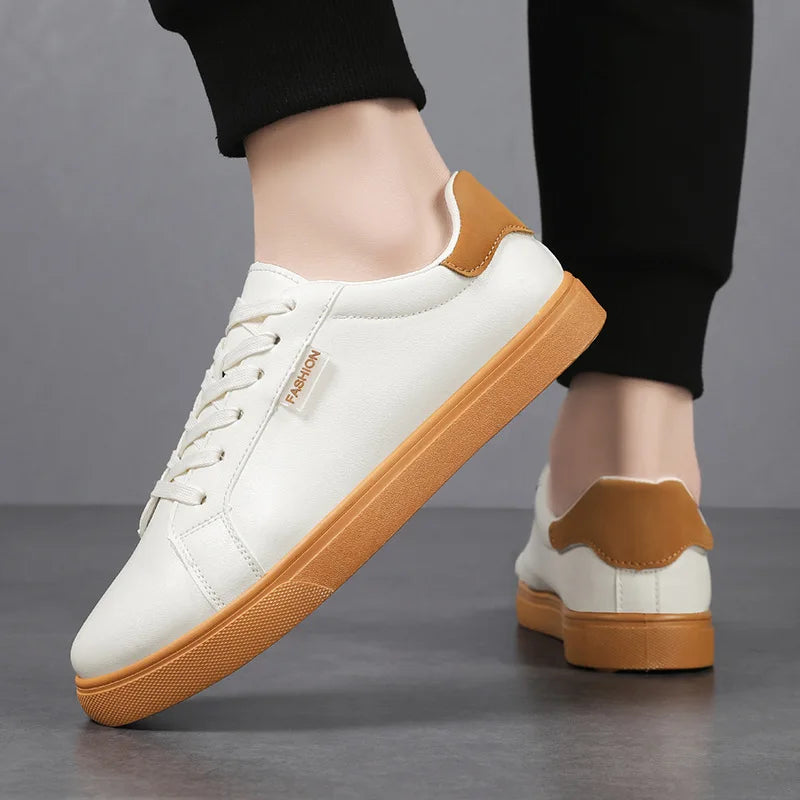 Skateboarding Shoes Men Flat Comfortable Leather Casual | SAMAG