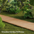 NonSlip Wooden Garden Pathway Decorative Solid Wood Outdoor Walkway Weatherproof Easy Installation Garden Walkway Beach