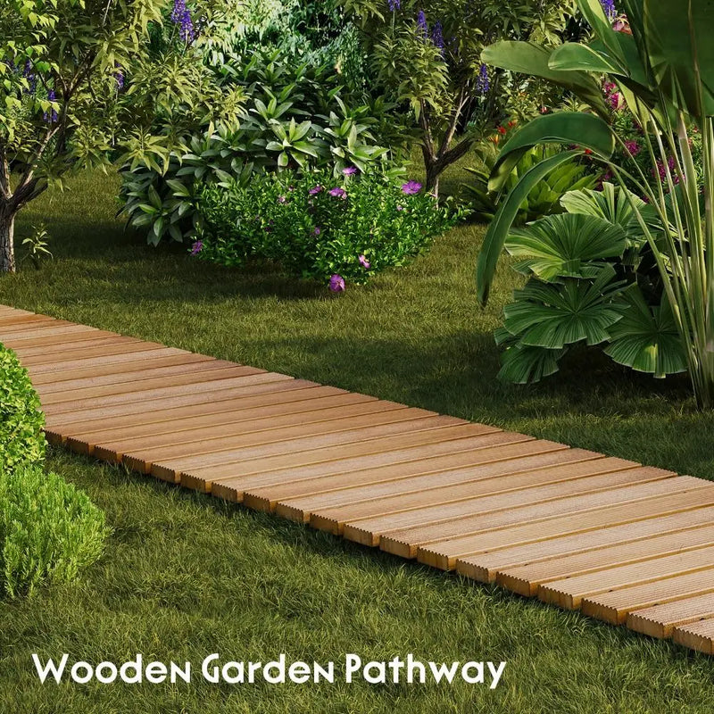 NonSlip Wooden Garden Pathway Decorative Solid Wood Outdoor Walkway Weatherproof Easy Installation Garden Walkway Beach