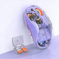 Rechargeable Wireless Mouse Bluetooth Three-Mode Transparent Luminous Ergonomic Silent Magnetic Doll Mouse for Office Laptop