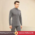 Autumn Winter Men's Cashmere Thermal Underwear Women's Cashmere Thermal Fall Pants Padded and Thickened Couples Set