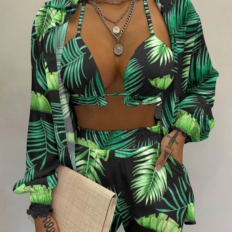 Bathing Suit Shorts Cover Up Summer Three Pieces Swimwear | SAMAG