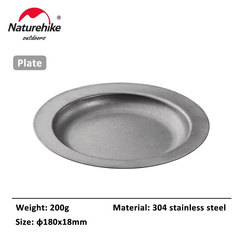 Naturehike Outdoor Tableware Stainless Steel Plate Bowl - View 7 | SAMAG