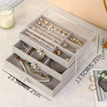 3-Tier Dust-Proof Acrylic Jewelry Organizer Box, Elegant Modern Rectangular Tabletop Display Case  jewelry boxes and packaging