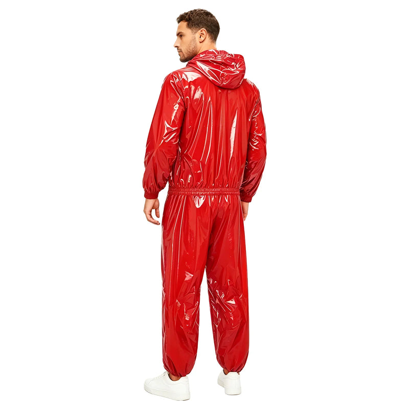 Men's Sauna Tracksuit Set Zipper Hoodie Drawstring Pants | SAMAG
