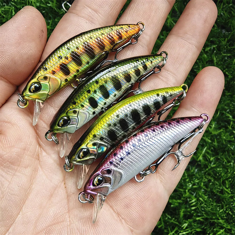 Tsurinoya 4PC 50mm 5g Sinking Minnow Artificial Bait for Trout Bass Fishing Wobbler Laser Hard Long Cast Fishing Lure DW63