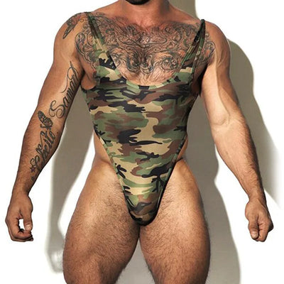 Men's Sports Fitness Camouflage Shapewear Jumpsuit Muscle | SAMAG
