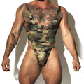 Men's Sports Fitness Camouflage Shapewear Jumpsuit Muscle Skinny E777