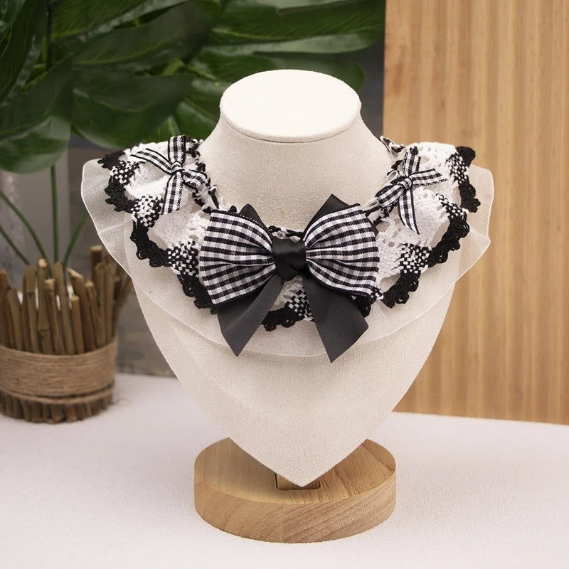 Cute Spring Summer Pet Water Scarf Bowknot Lace Trim Cat Scarf Breathable Princess Small Dog Scarf for Small Dog