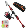 2m Kids Portable Telescopic Fishing Rod Reel Combo Kit With Simulated Soft Lures Storage Bag For Beginner Freshwater Saltwater