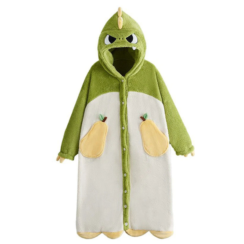 Winter Pajamas For Women Cartoon Hooded Long Robe Cute | SAMAG