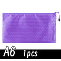 A4/A6 Pencil Bag Zipper Pouch Document Puzzle Bag Waterproof Zip File Folders Pencil Case Storage Bags School Office Supplies