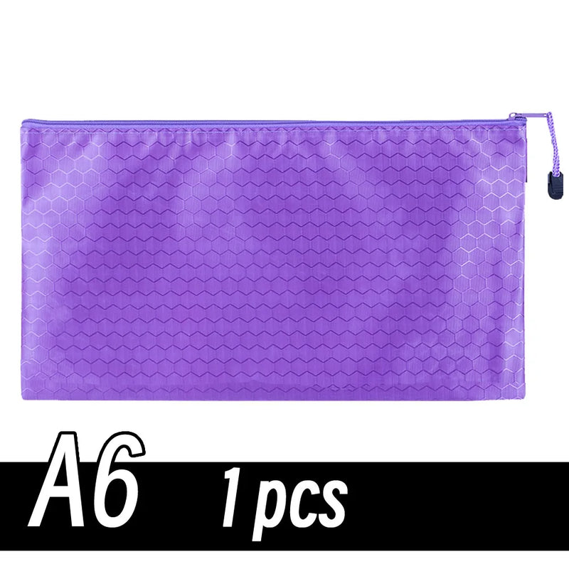 A4/A6 Pencil Bag Zipper Pouch Document Puzzle Bag Waterproof Zip File Folders Pencil Case Storage Bags School Office Supplies