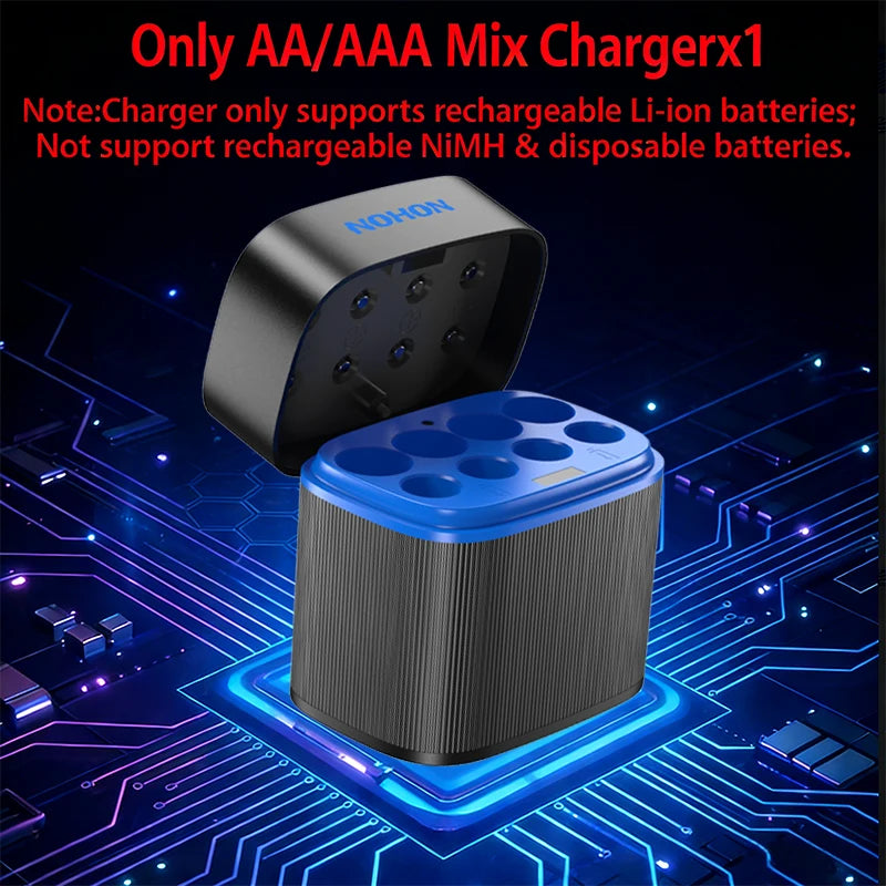 NOHON Rechargeable Lithium Battery AA 3600mWh/AAA 1300mWh Original Batteries High Capacity 1.5V Battery for Mouse Remote Control