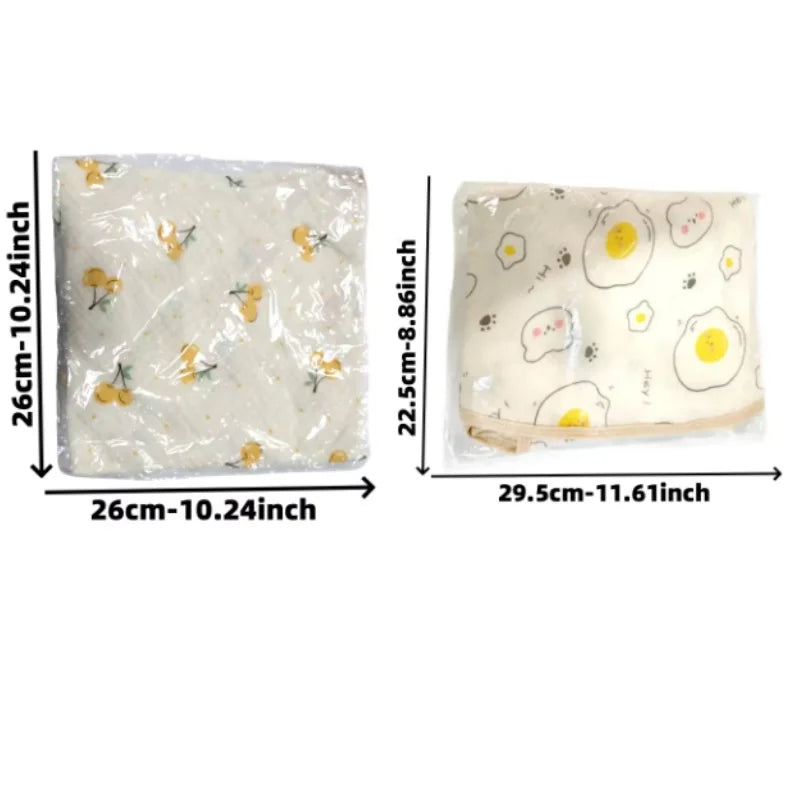 Baby gauze cape bath towel, soft and absorbent. Baby hooded cape, cartoon style bathrobe, children's bath towel.