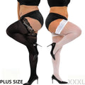3XXL Women's Plus Size White Striped Lace Silk Stockings Black Fishnet Over Knee Thin Long Socks for Woman Girls 2026 NEW Summer