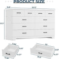 White Dresser 10 Drawers Chest Storage Organizer TV Stand Power Outlets Bedroom Living Room, Customized