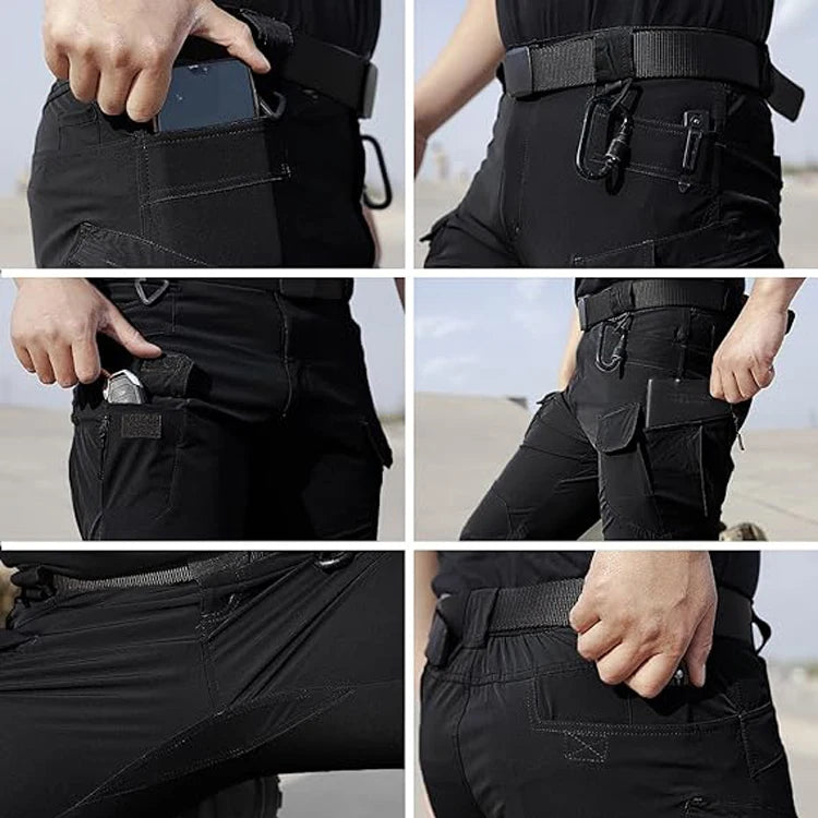 Cargo Pants Hiking Men Outdoor Waterproof Multi-pocket Tactical Trousers Camping Spring Autumn Combat Rip-Stop Work Pant