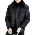 2025Men's Fleece-Lined Thickened Fur Collar Leather Jacket |  Autumn & Winter New Style  High-Quality