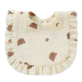 Baby Saliva Towel Muslin Cotton Infant Bibs Kids Feeding Eating Apron Boys Girls Ruffle Towel Toddler Newborn Prints Burp Cloth