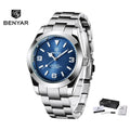 New BENYAR 41mm Men's Automatic Mechanical Watch Classic Blue Stainless Steel 50m Waterproof Luminous Male Business Wristwatch