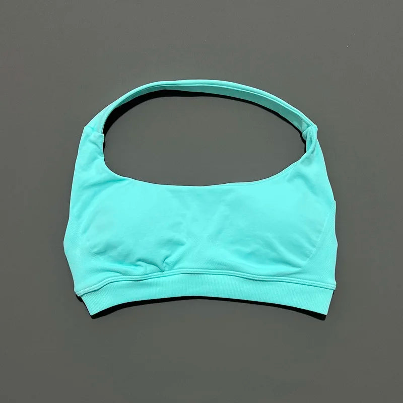 Sports Bra Women Seamless Yoga Halter Bra Top High Support Open Back Bra Fitness Push-up Activewear Workout Gym Underwear