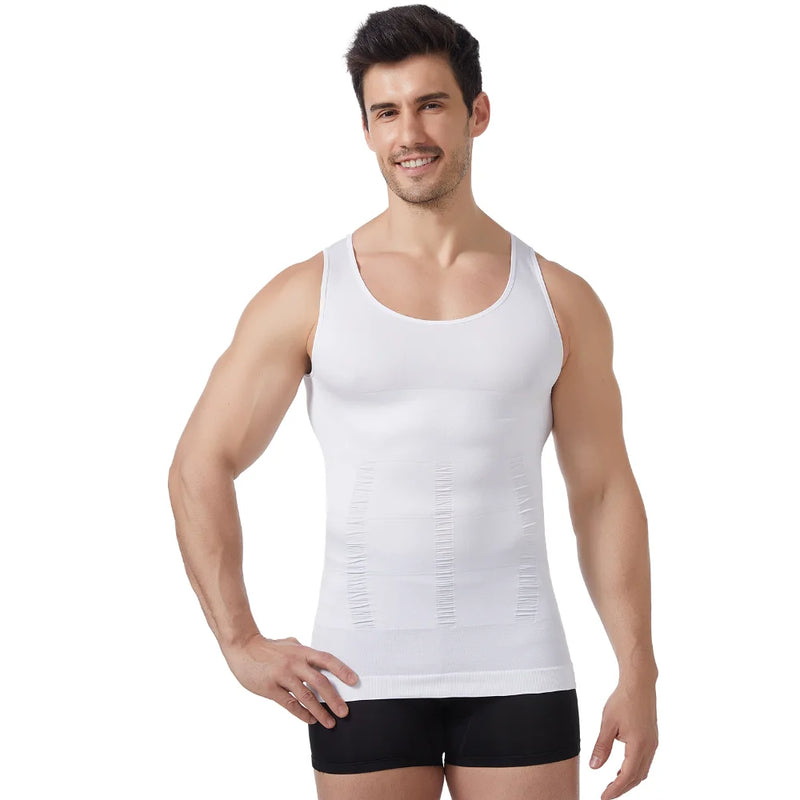 1/2 PCS Men‘s Seamless Shapewear Vest Abdomen Control Compression Top Breathable Cool Summer Undershirt for Daily Casual Fitness