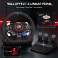 Game Steering Wheel For PS5/PS4/PC Leather 270°&900° Adjustment W/RGB Hall Effect Macro Linear 3Pedals Simulator Racing Wheels