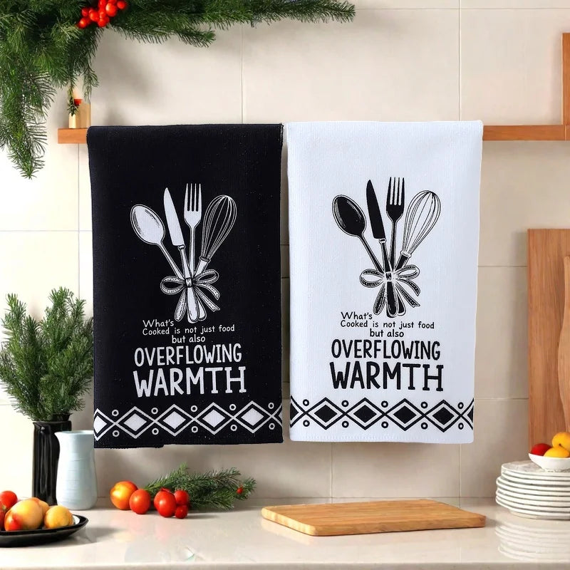 Funny Kitchen Dish Towel Set Absorbent Quick Dry Cloth Dish Tea Towels Reusable Bar Hand Dishcloths Decor for Home Supplies