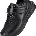 FitVille Men's Wide Walking Shoes Casual Comfortable Leather Oxford Shoes Lightweight Arch Support Non‑Slip Business Sneakers