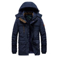 Men's Casual Winter Thick Warm Parkas Windproof Overcoats Male Military Fleece-lined Hooded Down Jackets Outdoors Long Coats