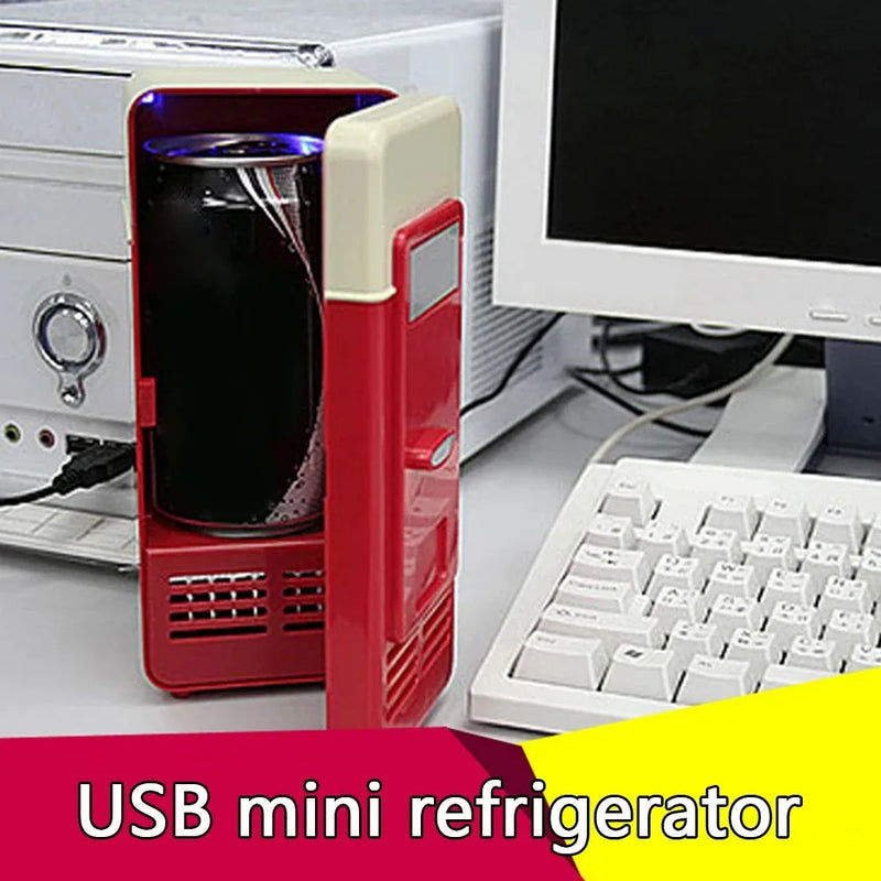 5V Portable Electric Refrigerator USB Desktop Multifunctional Classic Practical Mini Car/Home Refrigerator Beverage Cooling
