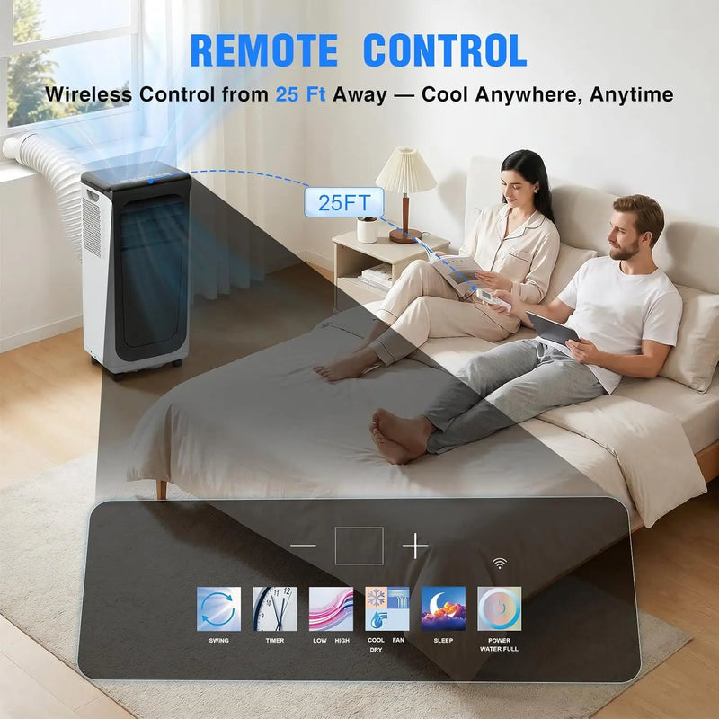 16000 BTU Portable Air Conditioner, 3-in-1 AC Unit with Cool/Dehumidify/Fan, Quiet Bedroom AC with Remote & WiFi, Customized