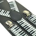 Women Unisex Clip - on Braces 1 Inch Wide Fashion "4 Piano Key Board" Mix Elastic Slim Y - back Suspenders - Visuel 4 | SAMAG