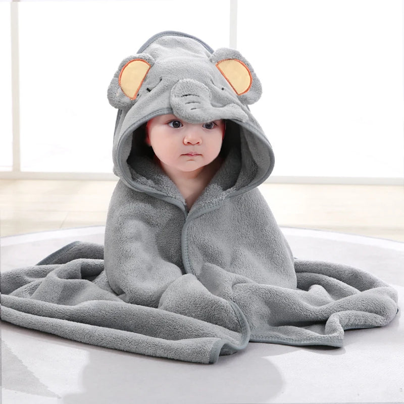 1 Piece of Infant Bathrobe, Baby Bath Towel, Bath Towel for Boys and Girls, Large Towel with Hood, Baby Swaddle Blanket, Newborn Baby Children's Bath Bedding