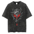 Japanese Anime Berserk Retro Washed T-shirt Men and Women New Summer Harajuku Clothing Casual Round Neck Short Sleeved Top
