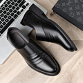 New Genuine Leather Men's Flat / 6CM Heightening Elevator Shoes Business Formal Leather Shoes Man British Casual Wedding Shoes