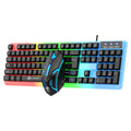Mechanical Feel Keyboard and Mouse Set, with RGB LED Backlight, USB Wired - 104 Keys - Ideal Choice for Gaming and Office