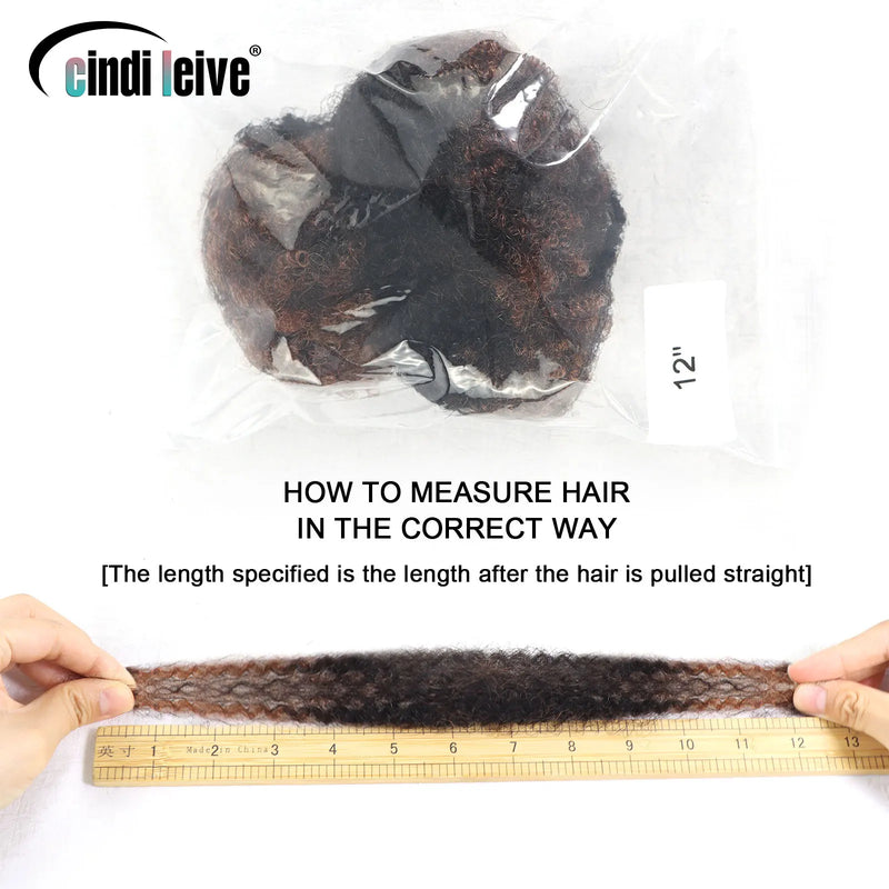 Ombre Brown Afro Kinky Curly Bulk Human Hair For Braiding #30-#1-#30 Crochet Braiding Hair Extensions Locks For Braids No Weft