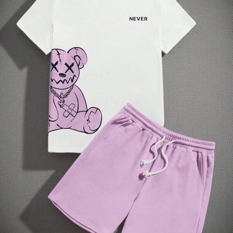 Summer Men's Suit with Bear Print Breathable Lightweight | SAMAG