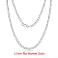 Rinntin 925 Sterling Silver Italian 2.6/3.7/5.0mm Flat Mariner Chain Necklace for Women Men Fashion Neck Chain Jewelry SC78