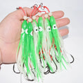 5pcs/pack soft squid 12cm 5.5g silicon gel skirt  tentacle 15# double assist hook lure hook rig fishing tackle saltwater fishing