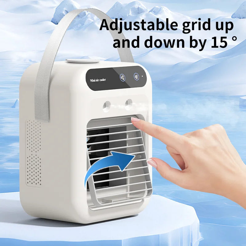 500ml Mini mobile air conditioner fan Portable desktop water capacity air cooler fan humidifier cooling function USB charging