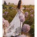 Colorful Floral Chiffon A Line Wedding Dresses Off - View 2 | SAMAG