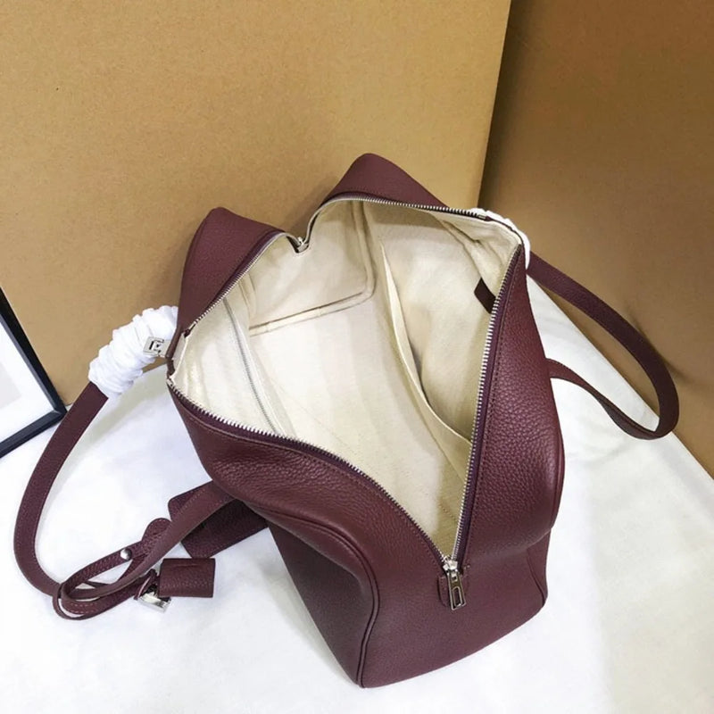 Handbag Large Capacity Leather Women's Bag Boston Shoulder Exquisite Unique Versatile Fashion Hand Carry Classic Elegant High