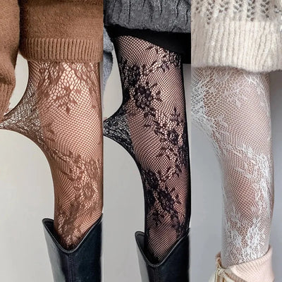 Harajuku Black White Brown Hollowed Out Lace Mesh | SAMAG
